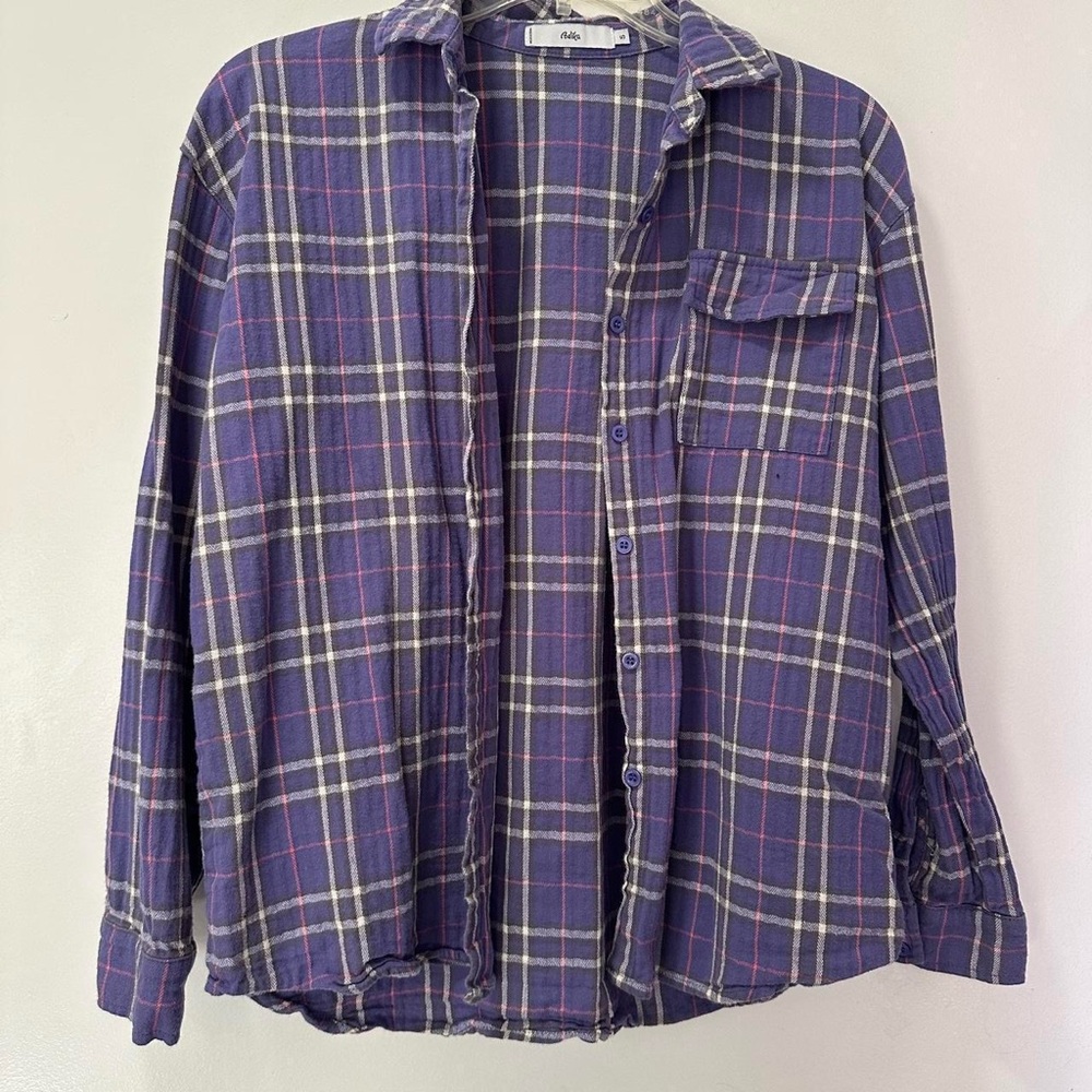 Adika Button Up Purple Flannel